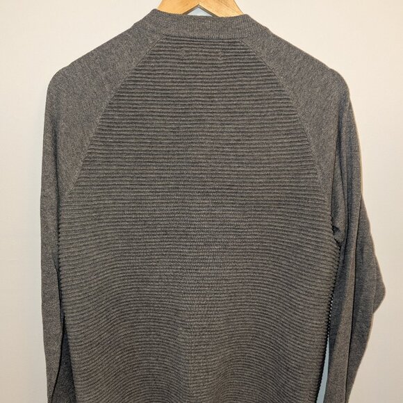 Men's RW & Co. Grey Ribbed Zip-Up Sweater - Picture 2 of 8
